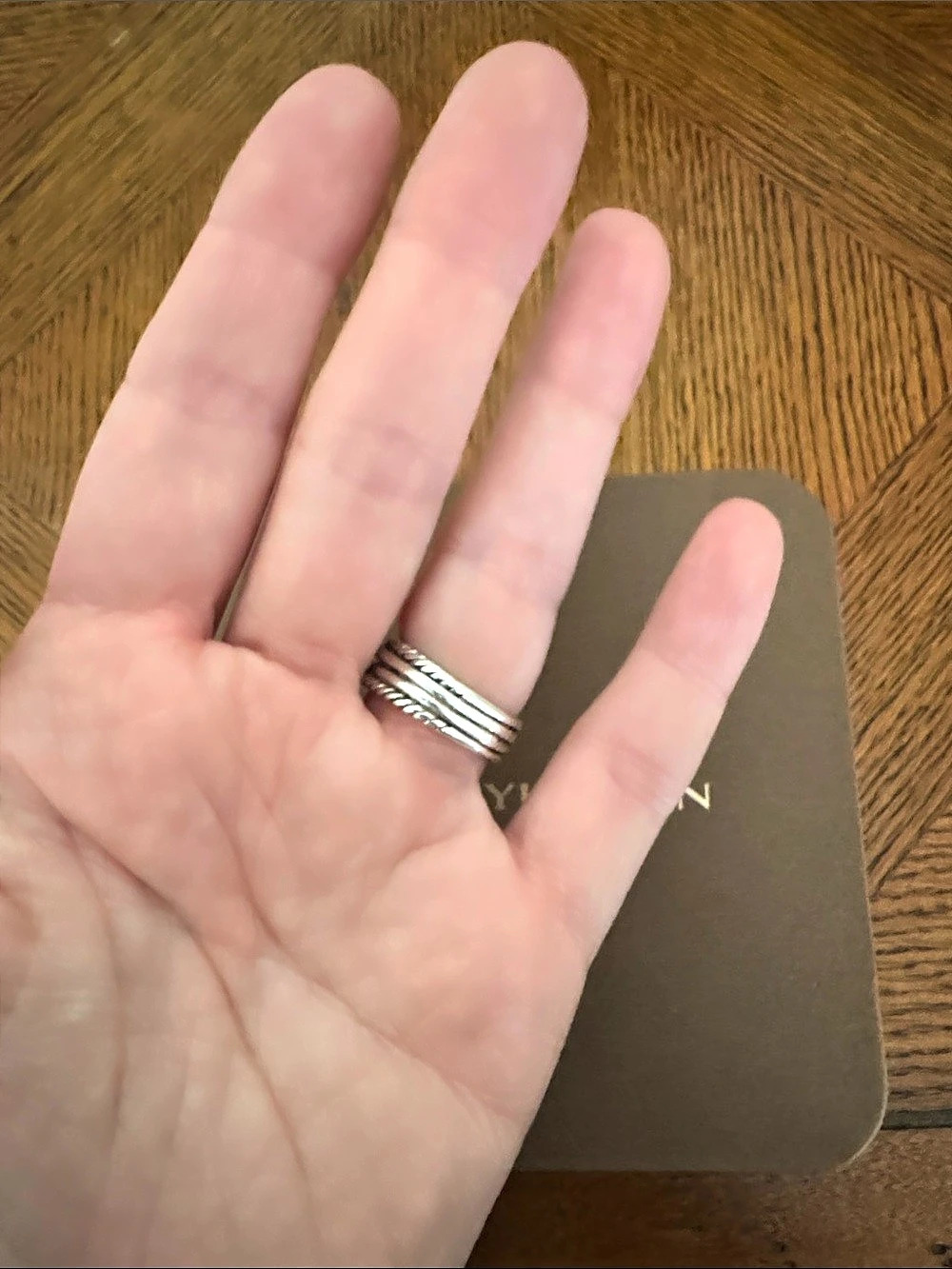 David Yurman X Pavé Diamond Crossover Ring Silver - Picture 3 of 6